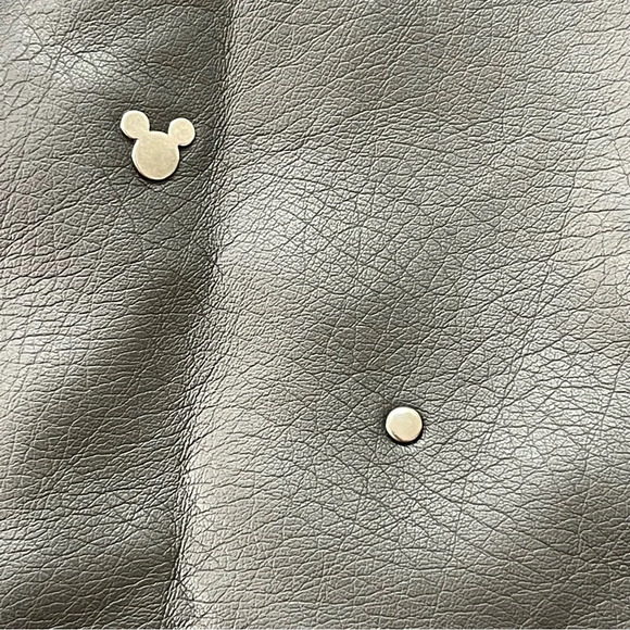 Disney Girls Faux Leather Mickey Mouse Studded Biker Jacket full zip size 11/12 - Picture 7 of 10